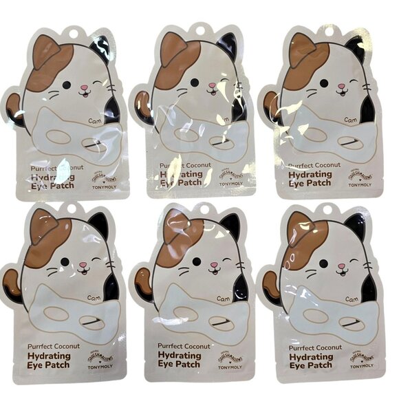 Tonymoly squashmallow Purrfect Coconut Hydrating Eye Patch Set Of 6 Radiant Skin - Picture 1 of 5